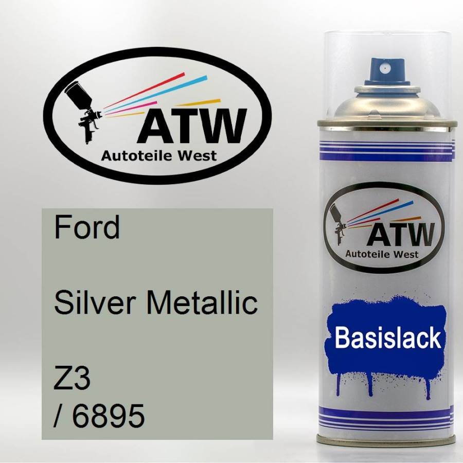 Ford, Silver Metallic, Z3 / 6895: 400ml Sprühdose, von ATW Autoteile West.